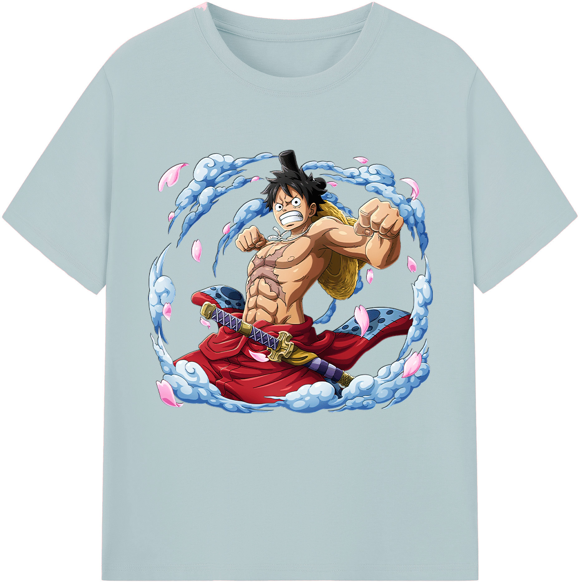ワンピース モンキー・D・ルフィ ONE PIECE Monkey D. Luffy 綿100％半袖Tシャツ（フロントプリント）